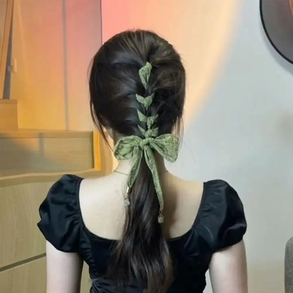 Blumenmuster-Besticktes Spitzenband für Stirnbänder, Langes Dünnes Anhängerband für Sonnenhüte, Spitzenbesatz für Haarbänder, Taschendekoration, Haaraccessoires – Detail 5