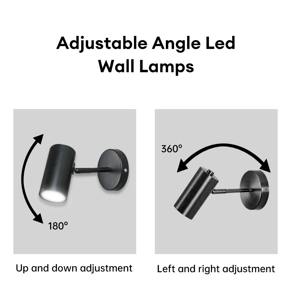 Nordic Modern Wall Lamp Beside Bedroom Adjustable Angle LED Wall Lights Fixtures Living Room Stair Lights Entrance Lighting