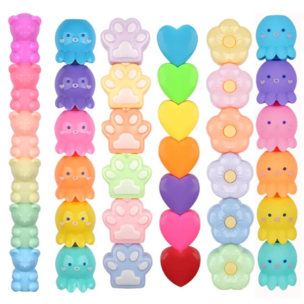 Marker Pen Kawaii Little Octopus Bear Fluorescent Marker Pen Set 1Set
