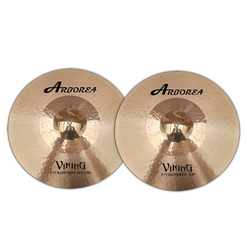 Arborea Drum Cymbal Pack B10 Viking Series 14"Hihats + 16"Crash + 18"Crash + 20"Ride + Cymbal Bag 5PCS Cymbal Set Percussion Instrument