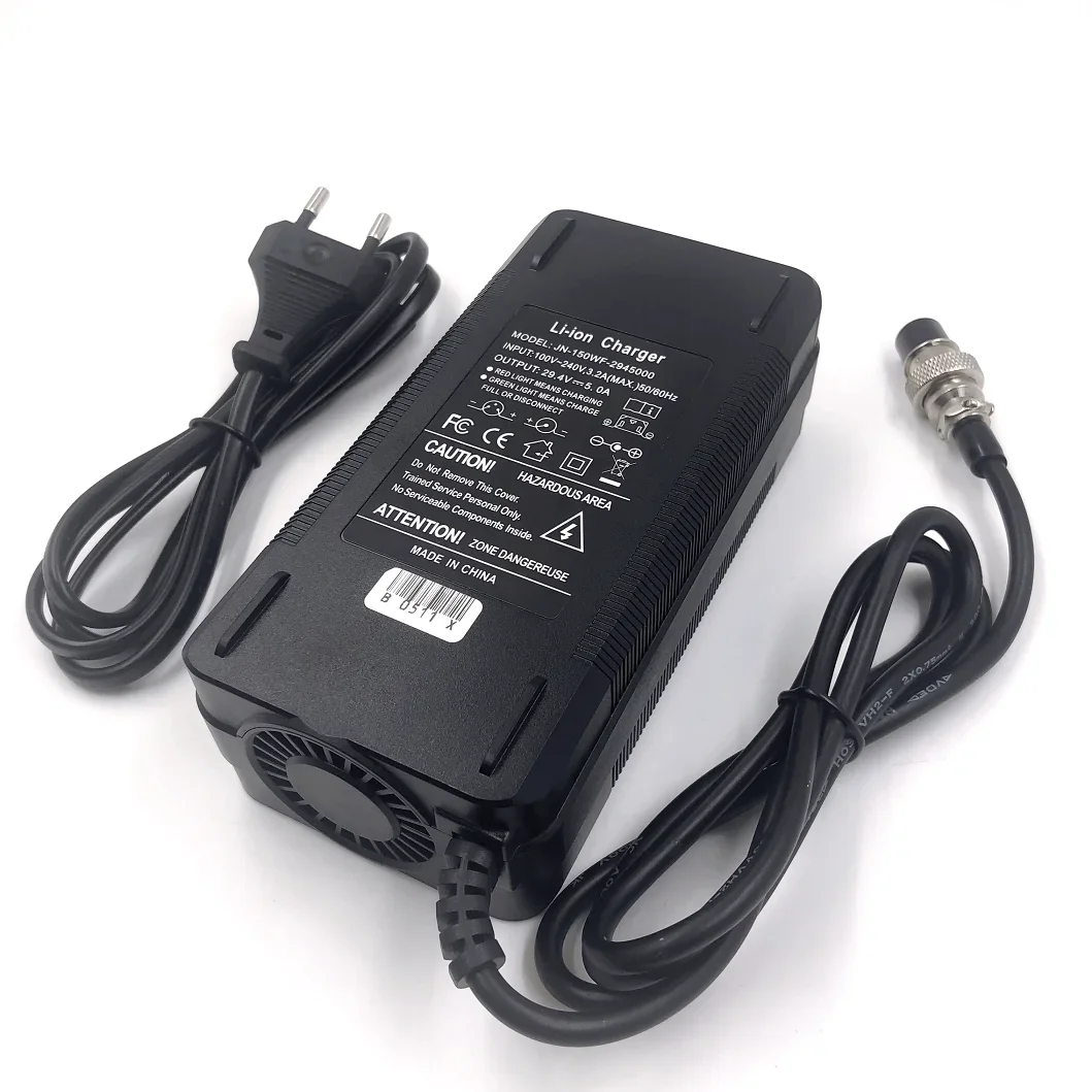 24V 고속 충전기 출력 29.4V5A 전기 자전거 리튬 배터리 충전기 24V 리튬 이온 배터리 GX16 커넥터 3 핀