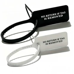 50 - Pack White Disposable Garment Security Tags with VOID Seal (Cyan)