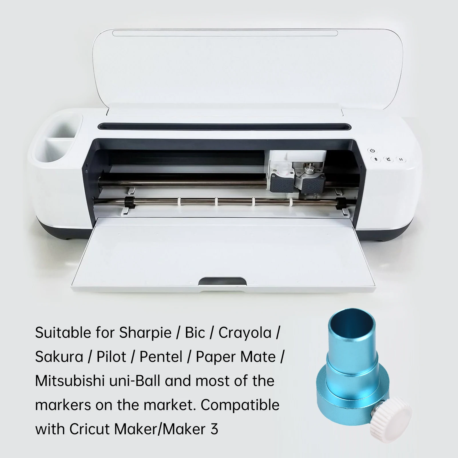 Die Cut Machine Pen Adapter with 3pcs Cutting Mat 6.5x4.5in for CRICUT JOY Cutting Machine Alloy Pen Holder for 8mm Diameter
