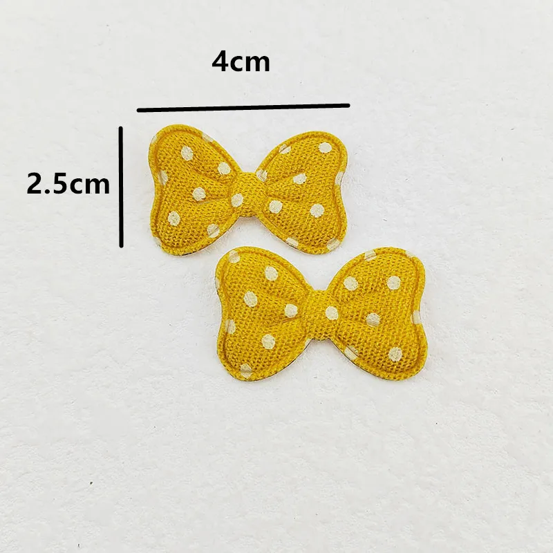 100 Stücke 4X2,5 CM Polka Dot Stoff Bowknot Applikationen Für Kleidung Hut Nähzubehör DIY Kopfbedeckung Haarspange Bogen Dekor Patches – Detail 15
