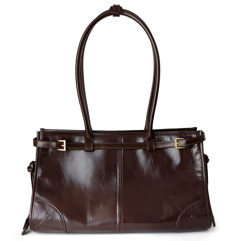 

2024 сумки, женская сумка через плечо из натуральной кожи, роскошная Повседневная сумка для покупок, винтажная большая сумка-тоут, женские сумки из воловьей кожи