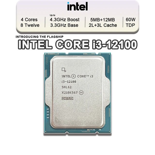 Intel Core i3-12100F 12th Gen Alder Lake Desktop Processor, LGA