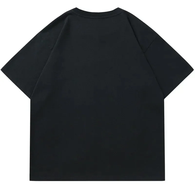 Aelfric Eden Hip Hop Men T-Shirt Harajuku Black Cat Star