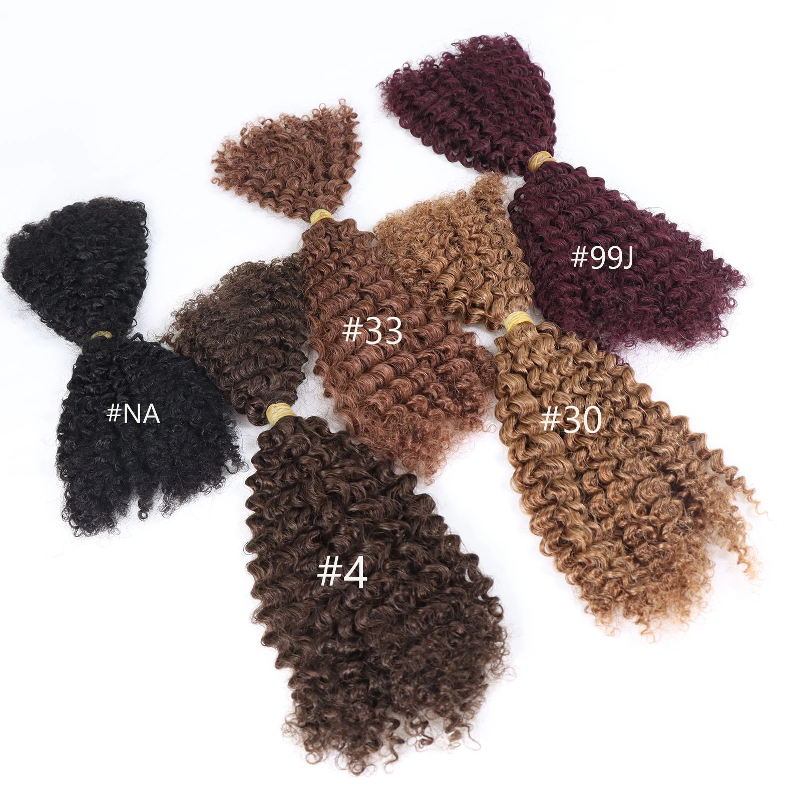 Human Hair Crochet Bulk For Black Women Braiding Kinky Curly Locs Virgin Peruvian Hair Extensions Double Drawn No Weft 50g human hair extensions