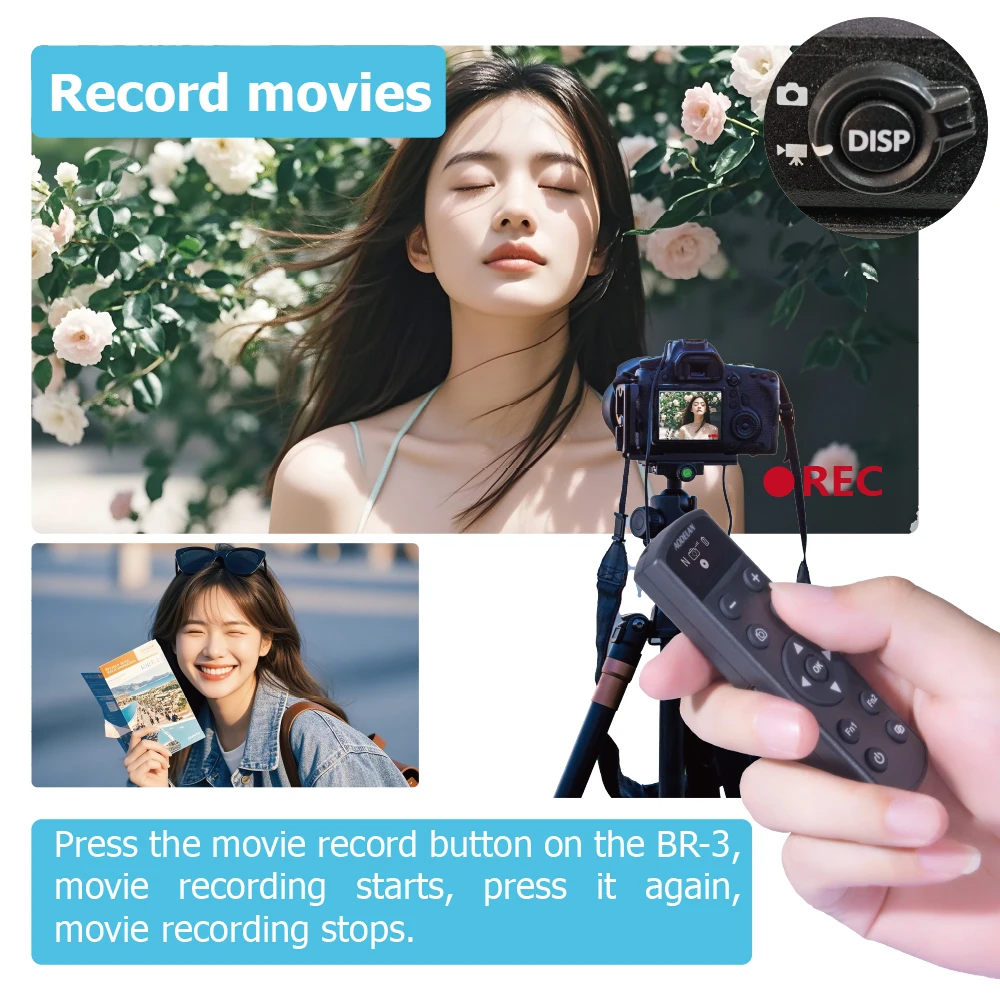 Wireless Rechargeable Remote Shutter Release For Nikon Z6III, Z30, Z50, Z50II, Zfc, Zf, Z6II, Z7II, Z5, A1000 P950