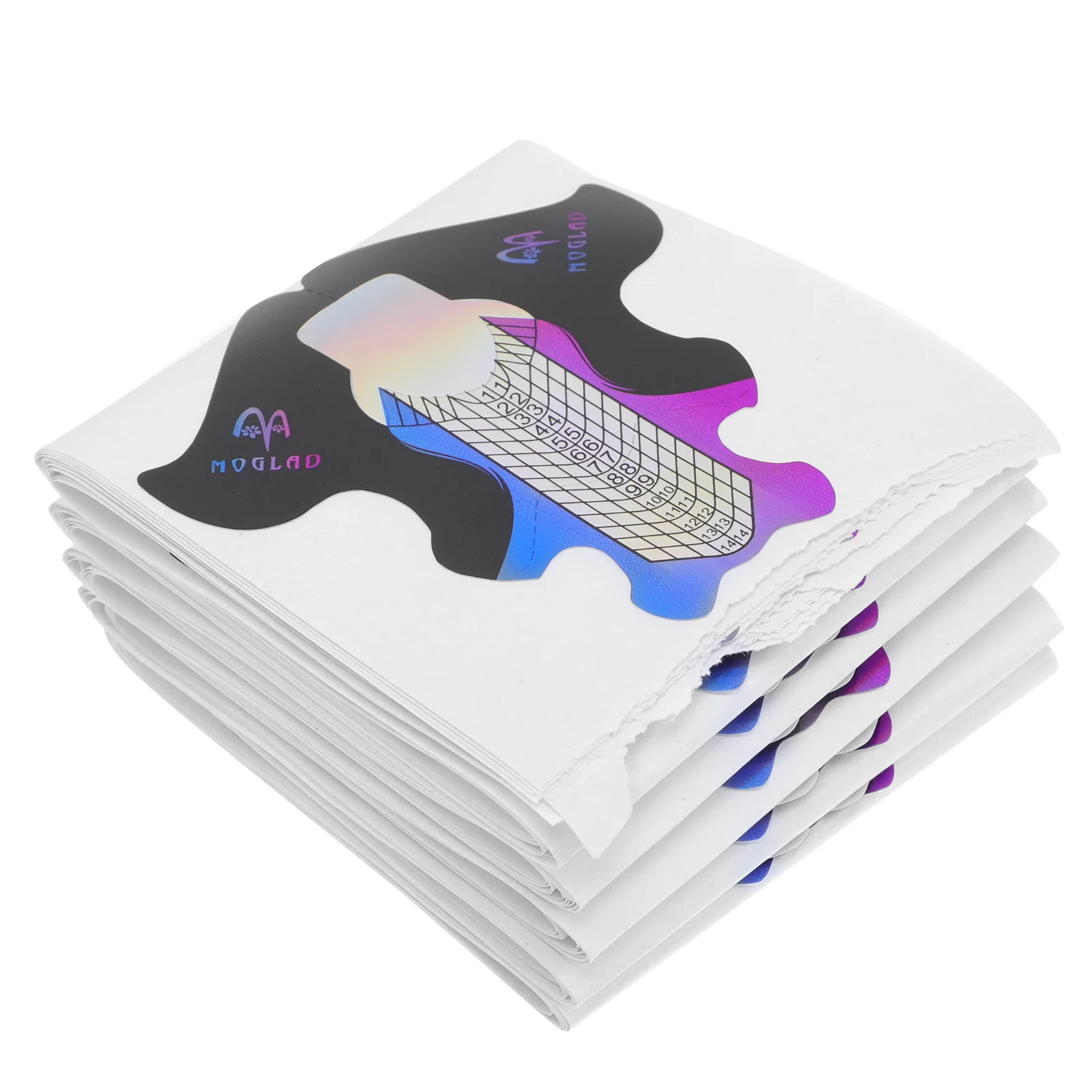 

100 Pcs Symphony Fish-shaped Paper Tray Nail Sculpting Form Stickers Guide Forms Supplies
