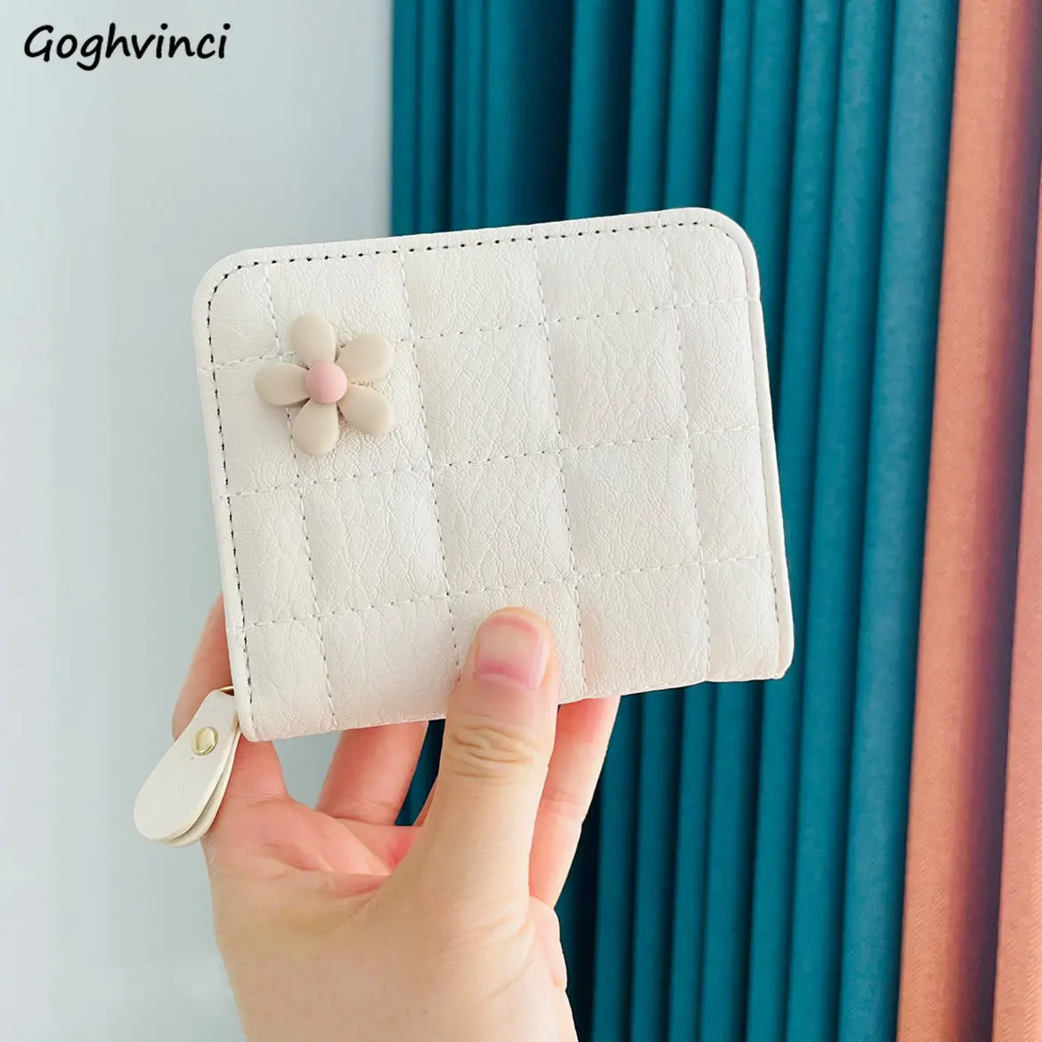 HNOOM Petit Portefeuille Pour Femme - En Cuir Synthétique - Avec Fermeture éclair - Avec Compartiment Pour Pièces De Monnaie - 9 Emplacements Pour Cartes - Cadeau Pour Femme, Marron, S, Moderne