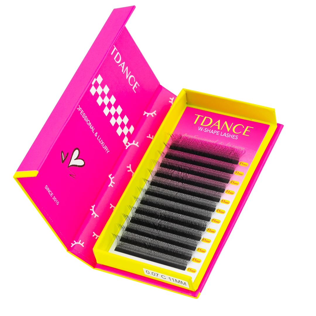 W Shape Lash Soft Handmade 3d 4d 5d 6d 8d Premade Volume Fan C D 0.07MM Eyelashes Extension