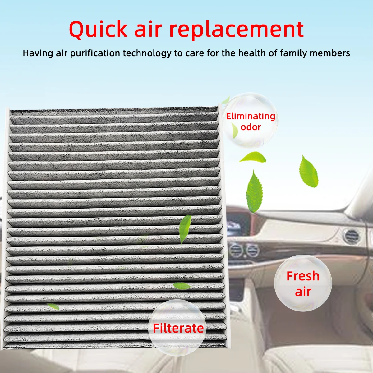 Car Cabin Air Filter for Honda Accord Civic Crosstour CR-V Passport Pilot Ridgeline Auto Filters Carbon Fiber P3875WS CF10134 air filter