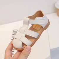 0-6 Years Baby Sandals 2023 Summer Little Kids Beach Shoes Toddler Sports Sandals Unisex Boys Girls Closed Toed Leather Sandals 4