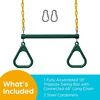 Swing Sets For Backyard-Set Includes 18Inch Trapeze Swing Bar & 48Inch Heavy Duty Chain With Locking Carabiners (Green) 4