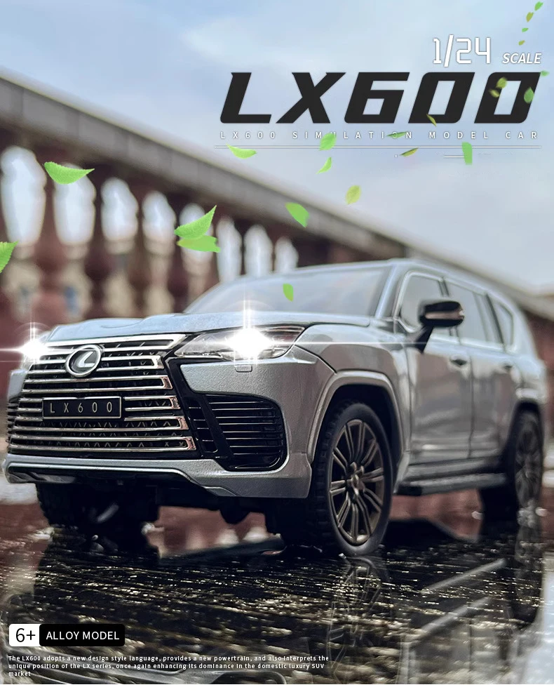 1:24 Lexus LX600 SUV Alloy Model Car Toy Diecast Pull Back
