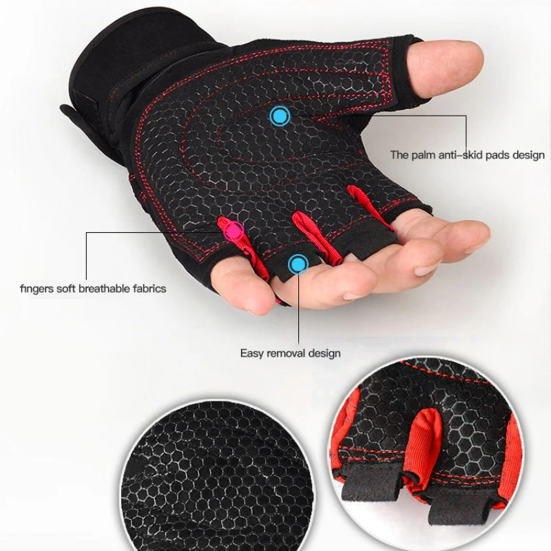 Sport Gloves Fitness Half Finger Men And Women Wrist Guard Dumbbell Riding Non Slip Horizontal Bar Exercise Training