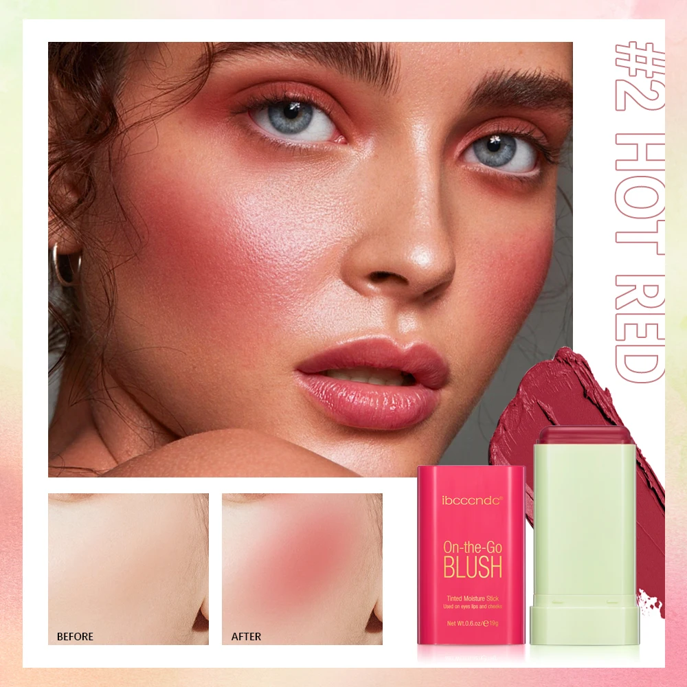 Tinted Mositure Blush Stick 3 in 1 Makeup Tubes for Lips Eyes Cheeks