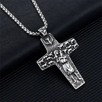 Pope Francis Papal Pectoral Cross the Good Shepherd Stainless Steel Pendant Necklace Catholic Religious Jewelry 2