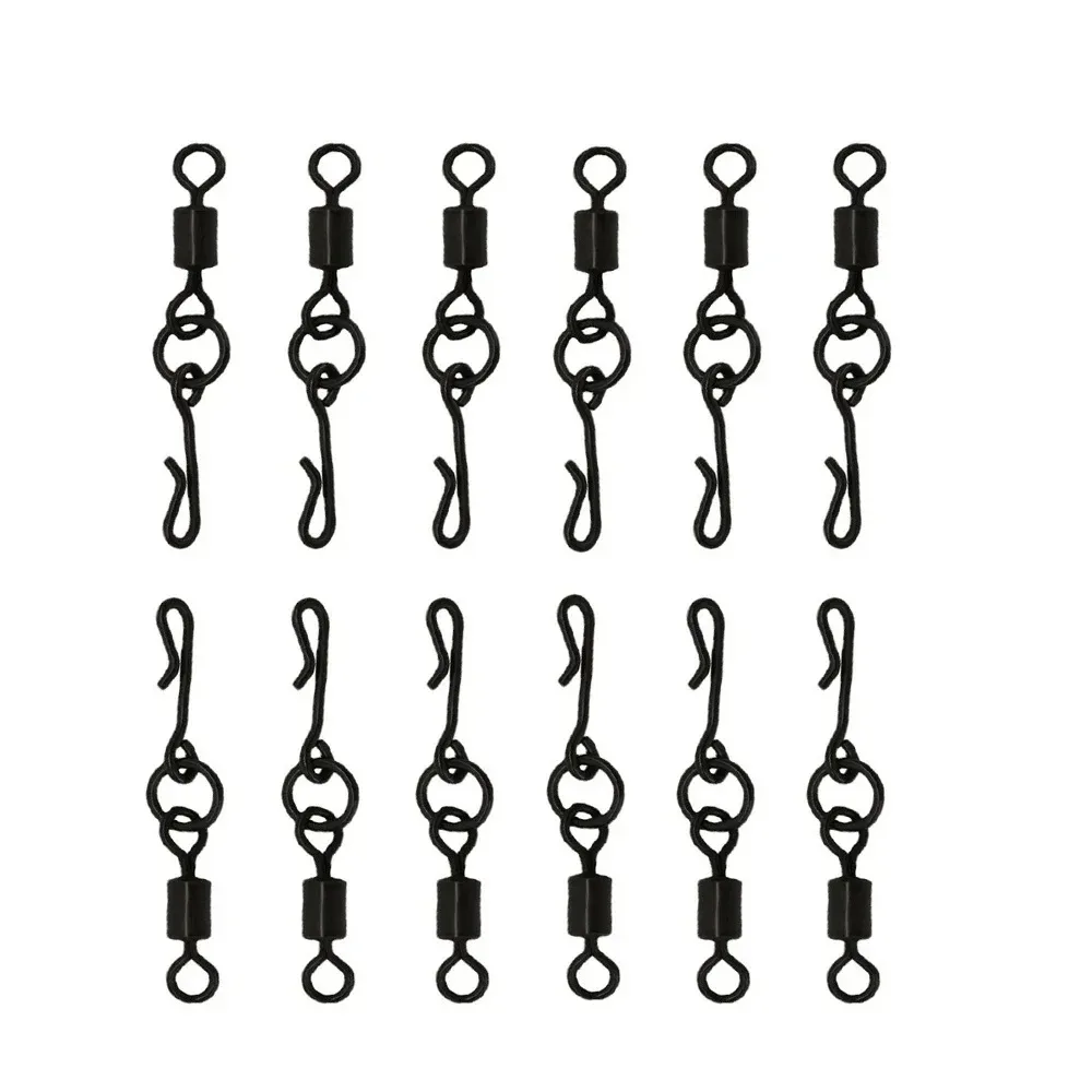 Émerillons flexibles rapides pour pêche carpe - 20 pièces avec système de clip de plomb sécurisé