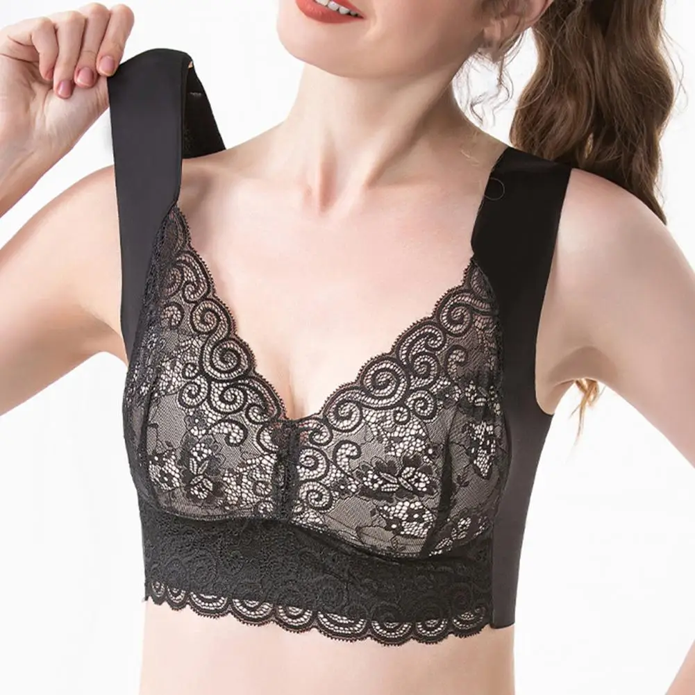 Women Vest-style Bra Women Bra Comfortable Lace Bra with Wide