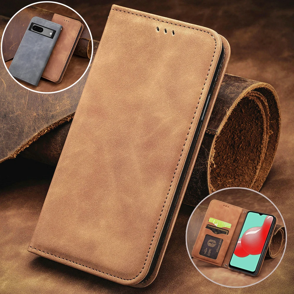 Carte A Portafoglio Magnetiche In Pelle Custodia Solt Per Google Pixel 7A 7Pro 6 Pro 7 8 8Ro 5G 360 Protect Smooth Book Bag Funda Flip Cover