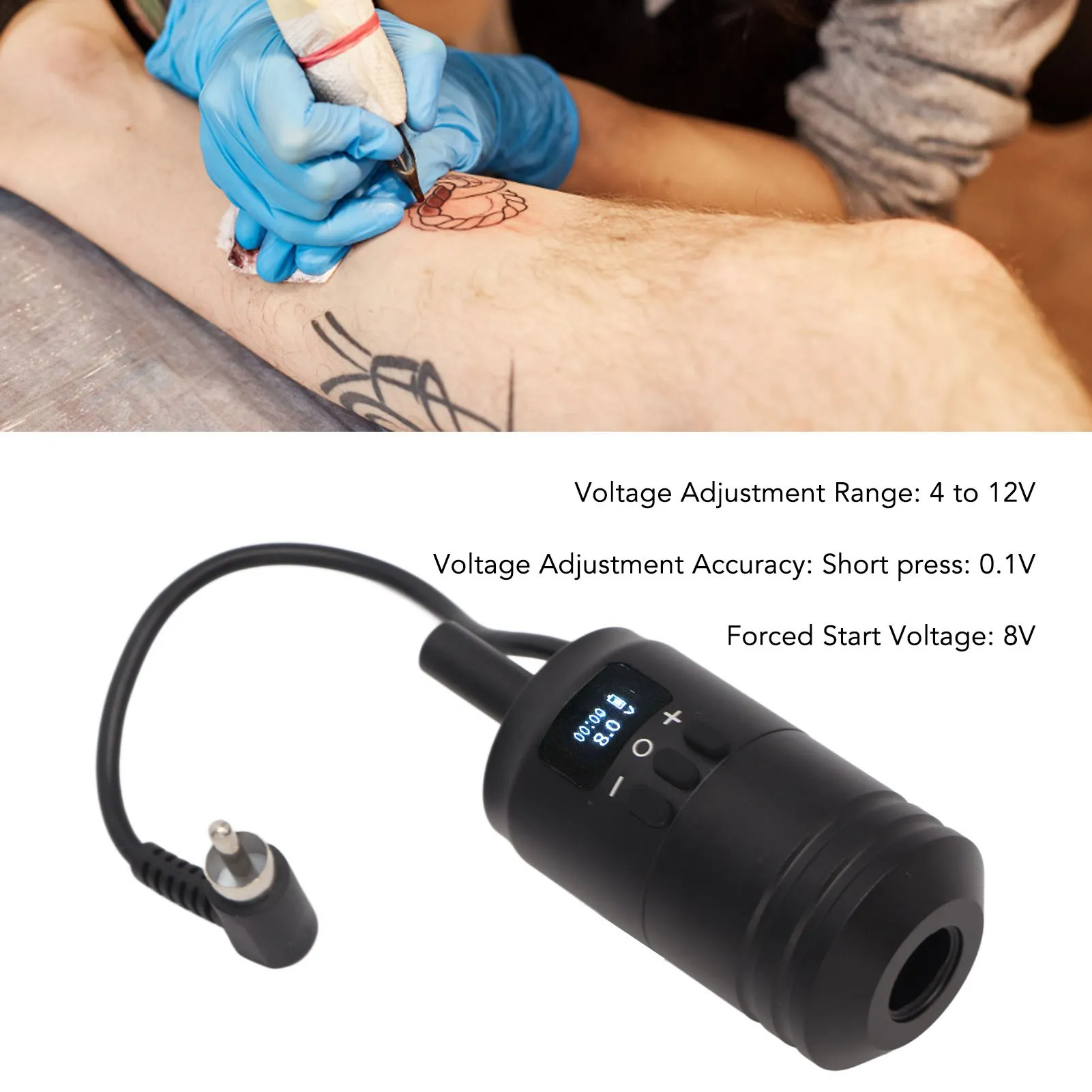 Tattoo Power Supply 2 In 1 Tattoo Cartridge Grips Kit Interface Portable Wireless Tattoo Power Supply Kit 1600mAh Cartridge Handle