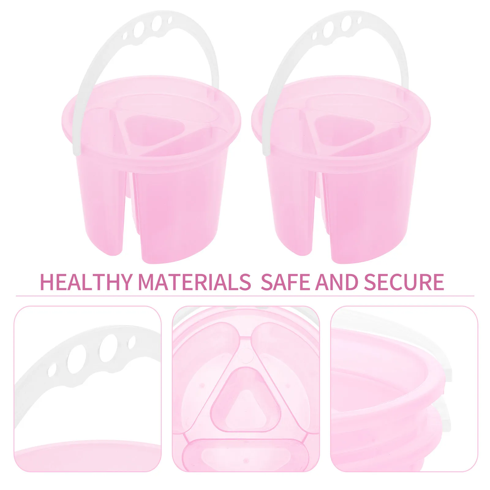 2Pcs 워시 브러쉬 세면대 색상 혼합 및 브러쉬 청소를 위한 플라스틱 아트 도구 예술가 학생을 위한 휴대용 페인팅 버킷