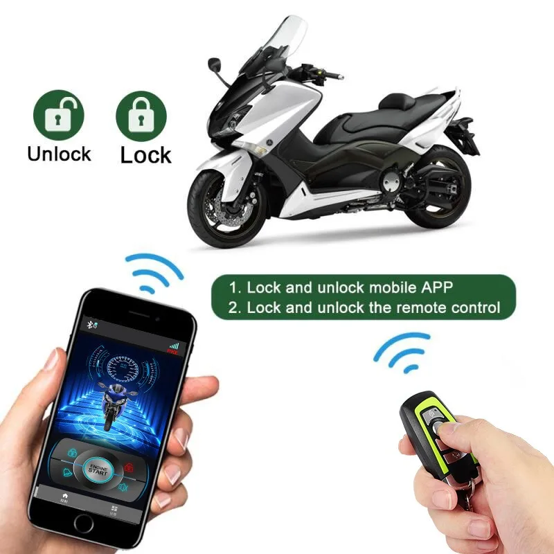 Alarme antivol pour moto transfrontalière 026LYZZ, contrôle sans fil par téléphone mobile Bluetooth, fonction de détection PKE, démarrage en un clic 3