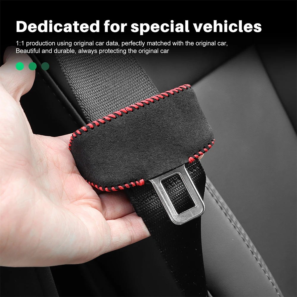 Suede Seat Belt Buckle Protector Covers - Premium Car Accessories