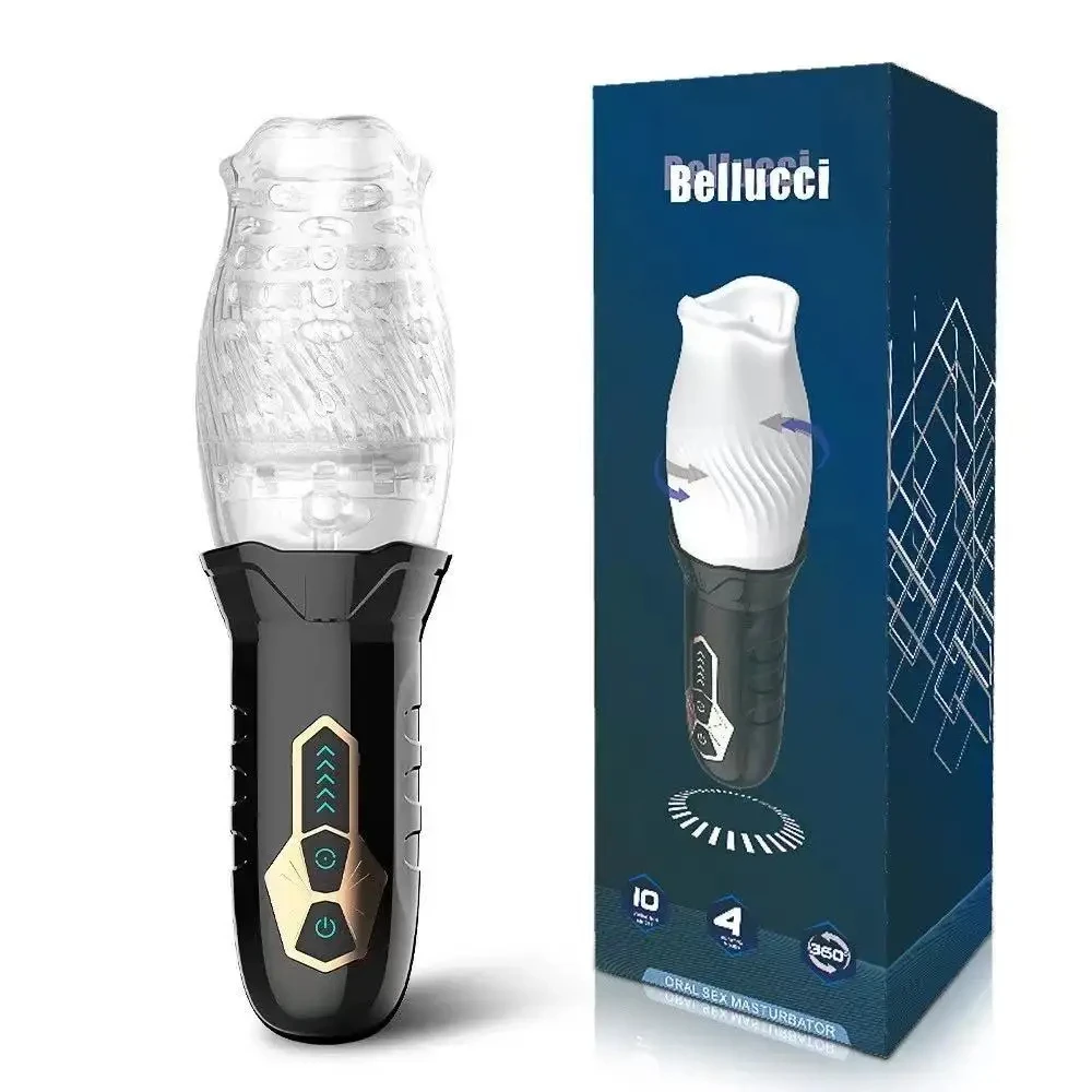 Automatic Male Masturbator Cup Rotation Silicone Vagina Vibrator Masturbation Erotic Sex Toy for Men Mastubator Blowjobs Machine