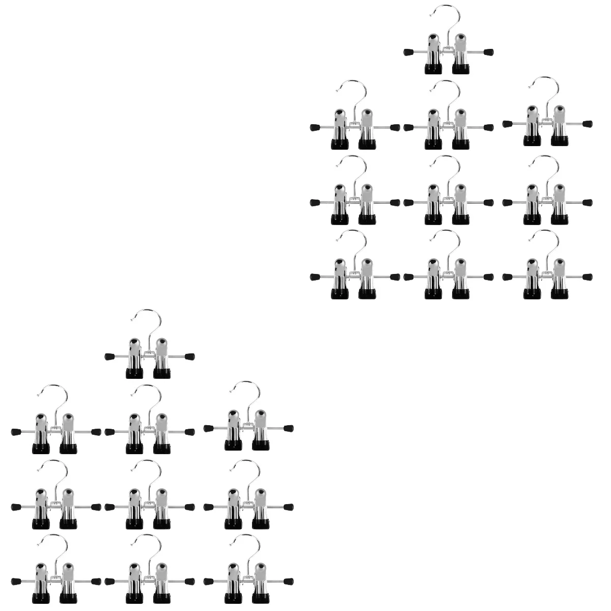 

20 pcs Metal Clothes Hangers with Clips Adjustable Metal Pants Hangers Hangers Laundry Drying Hangers Silver Black