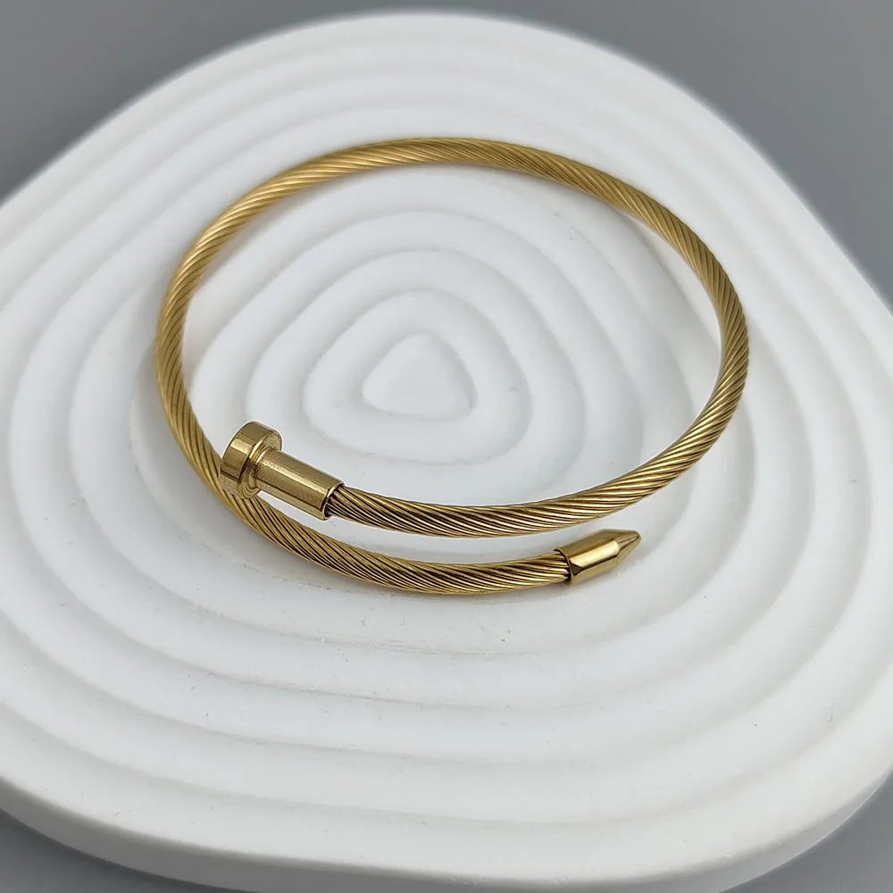 Hip Hop Style Personality Fashion Interesting Design Curved Nail Stainless Steel Bracelet Men's Women's Jewelry