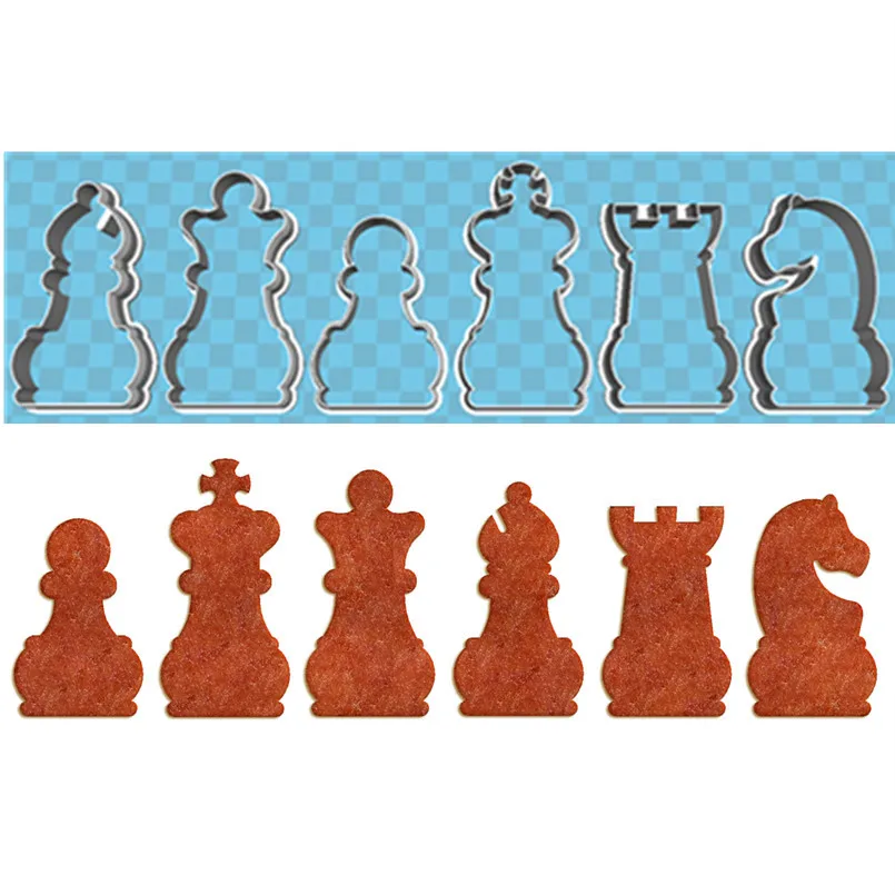 Chess Cookie Cutter Pawn King Queen Bishop Rook Knight Biscuit Pastries Cutting Baking Molds 3D Cake Decorating Bakeware Tools cookie cutter baking mold cookie mould pastry cutter