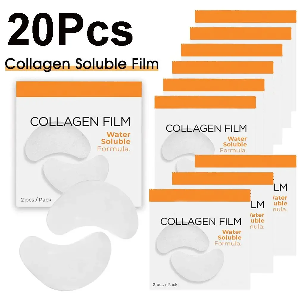 

20Pcs Korea Collagen Film Water Soluble Formula 2023 Anti Dark Circles Patch Eyes Collagen Solid Essence Paste