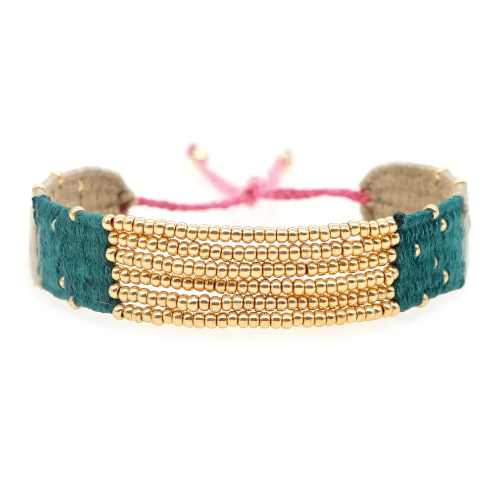 

Rice Ball Bracelet Retro multi-storey trend Simplicity Hand woven Bohemia alloy female Beaded Bracelet