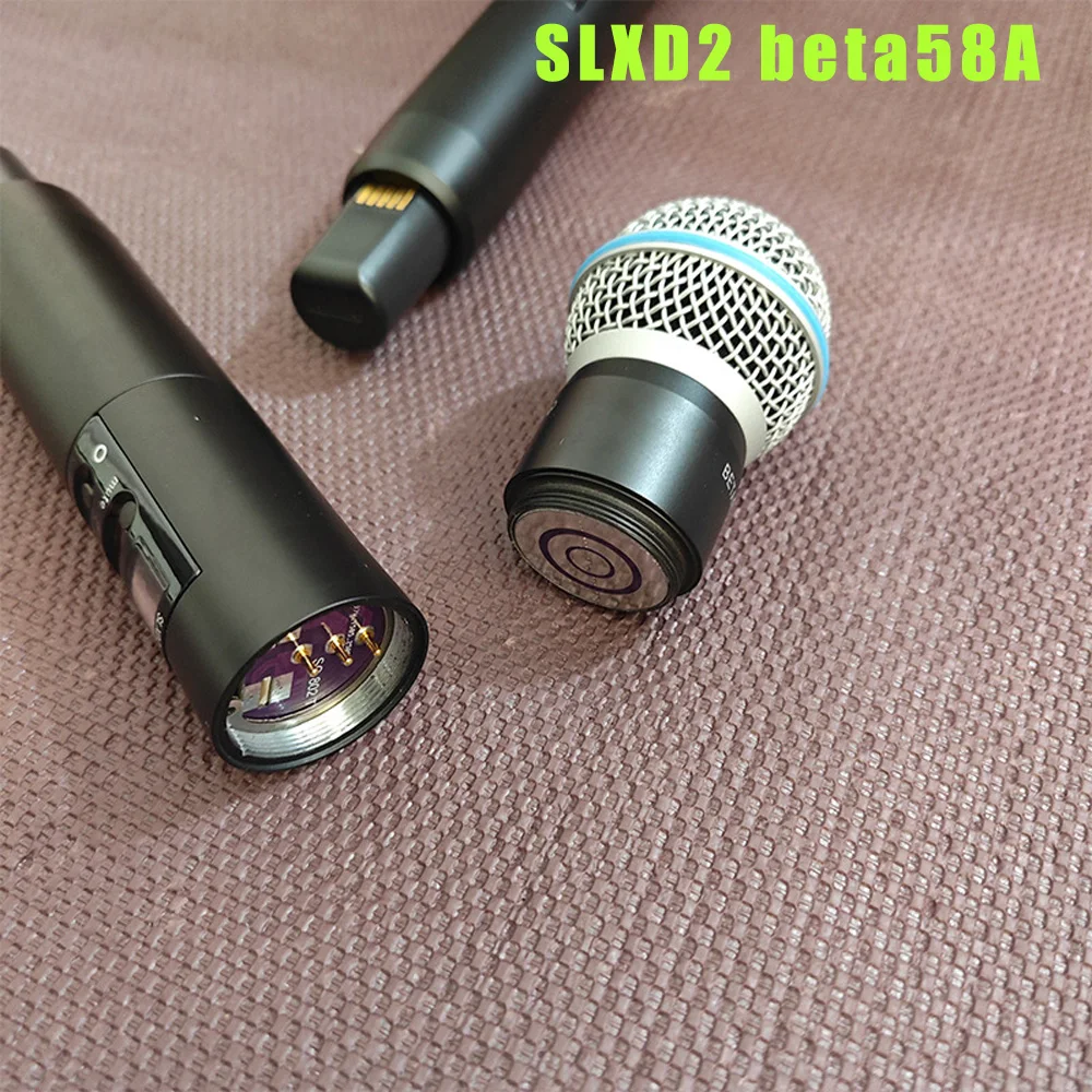 오리지널 SLXD2 BETA58A 2개 메탈 전문 유선 마이크 다이나믹 카디오이드 마이크, 가라오케 라이브 보컬 무대 노래용 BBOX