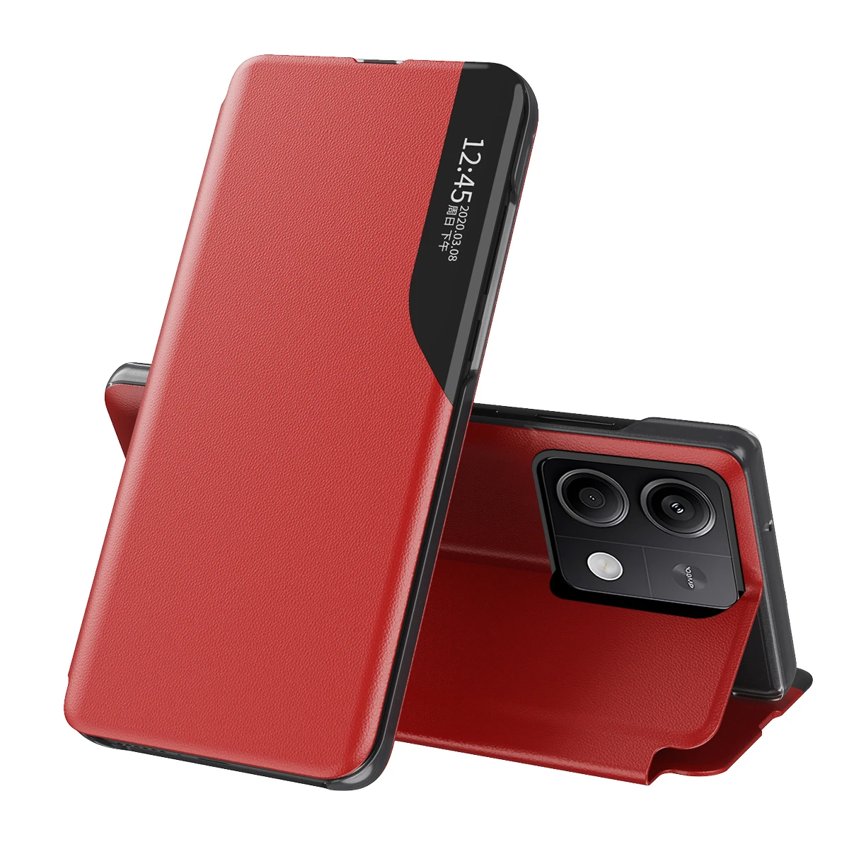 Premium Magnetic Flip Leather Phone Case with Window - Anti-fall Protective Cover Holder in Sleek Book Design