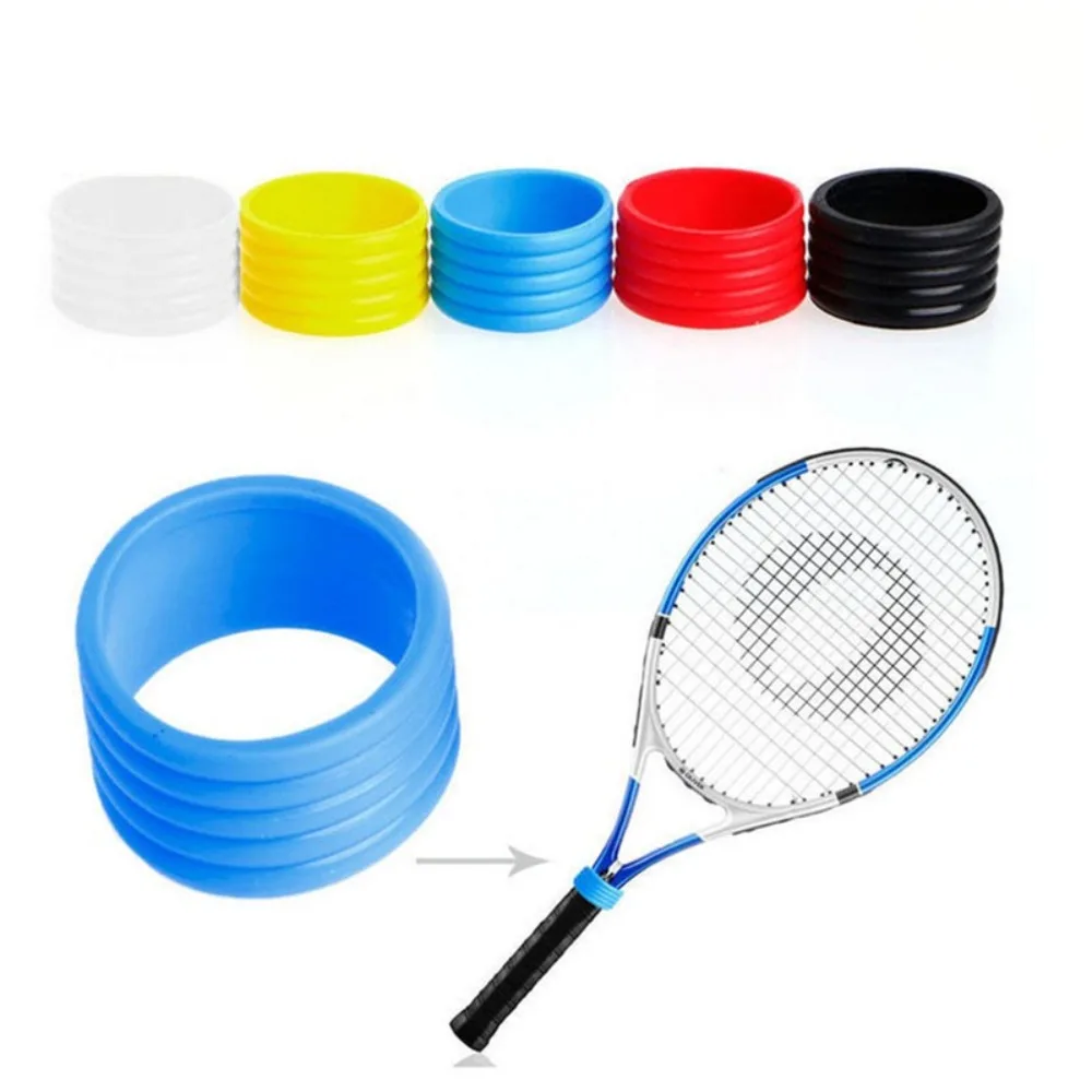 

5Pcs Stretchable Tennis Racket Sealing Rubber Ring Light Weight Solid Color Sweat-absorbing Fixing Ring Rubber