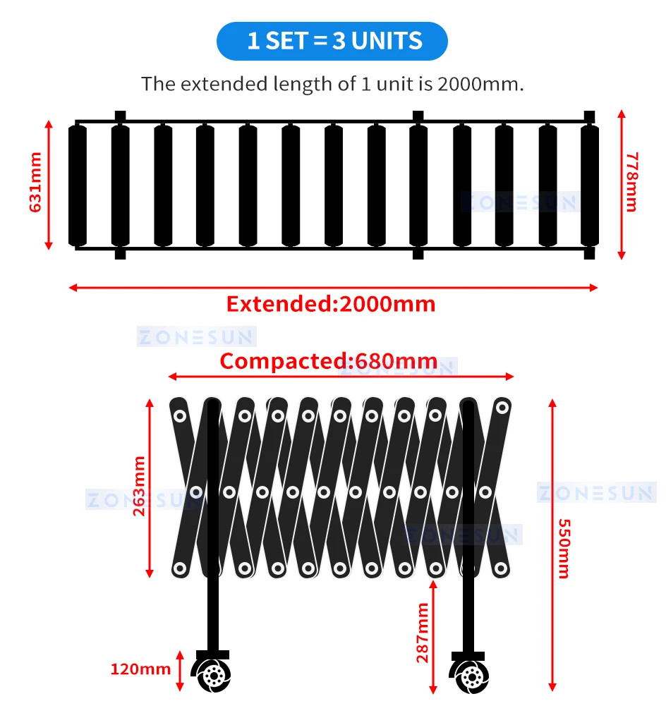 flexible roller conveyor