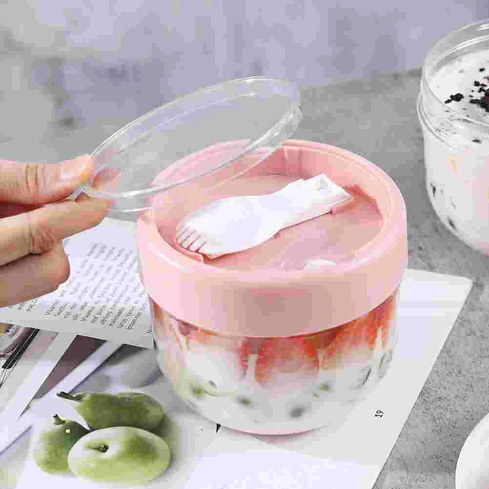 

2pcs Leak-proof Oat Cups Large Capacity Breakfast Oatmeal Containers with Spoons