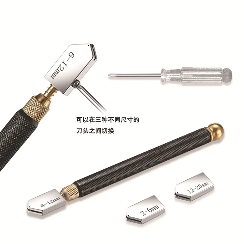 Diamond glass cutter anti-skid handle glass bottle tile mirror cutting tools oil feed diamond cutter for 2-20mm 5PCS/SET glass cutter tile glass cutter bottle cutter