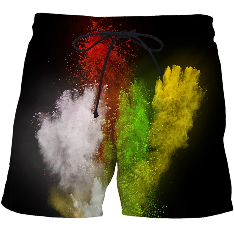 2022 Mens 3D printed beach shorts Speckled tie dye pattern loose shorts pants off white sports shorts high waist casual Swimsuit casual shorts