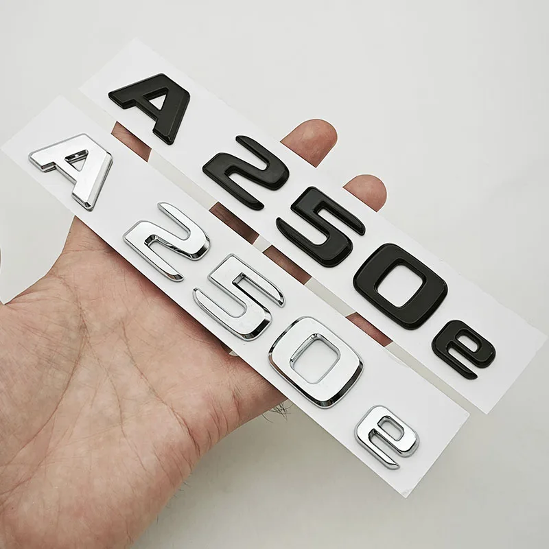 신형 3D ABS 자동차 레터 로고 A250e 배지 스티커 리어 트렁크 엠블럼 데칼 메르세데스 벤츠 A250e W177 테일 마킹 액세서리