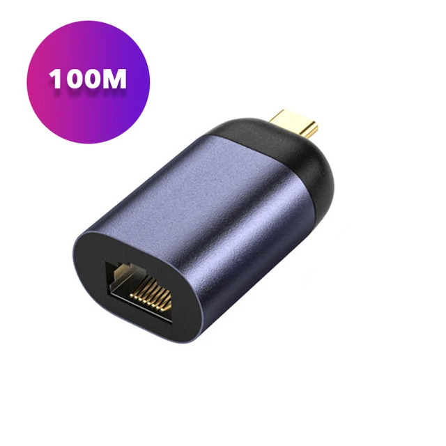 Convertidor USB tipo C 3,1 RJ45 LAN Ethernet, adaptador USBC a 100 ...