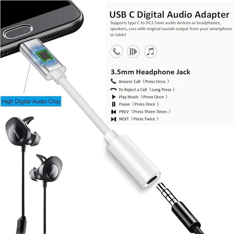 Universal Type C to 3.5mm Audio Adapter Cable