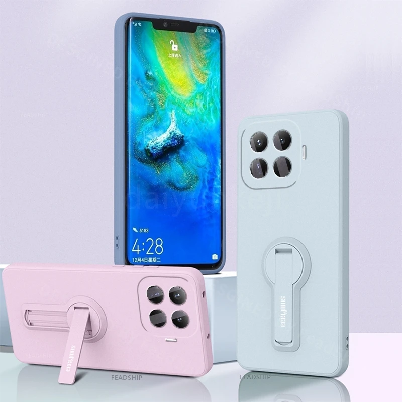 Shockproof Silicone Phone Case with Holder and Screen Protector