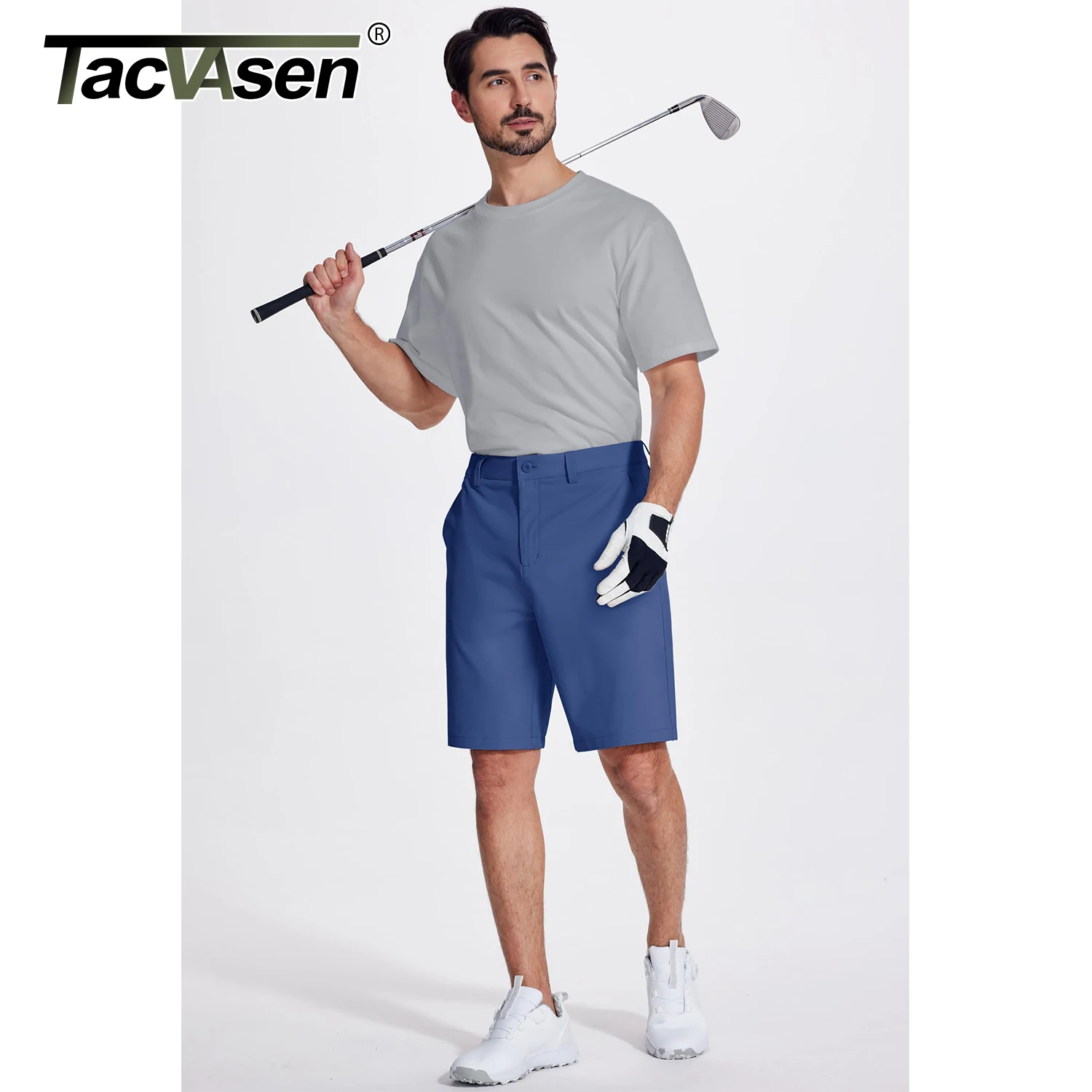 TACVASEN Golf Quick Dry Shorts Men Stretch Lighyweight Dress Work Casual Shorts with 4 Pockets Flat Front Hiking Shorts 9 Inch 6