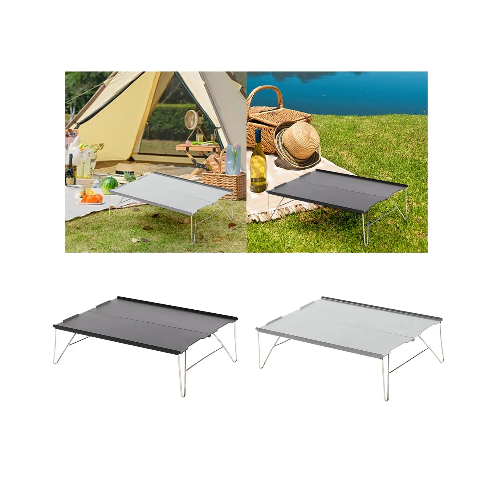 Portable Small Work Side Table Reading Mini Table Tray Camping Desk Folding Desk