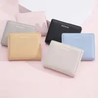 PU Leather Short Wallet For Women's Fashion Solid Color Large Capacity Lady Handbag Foldable Thin Card Holder Coin Purses 1